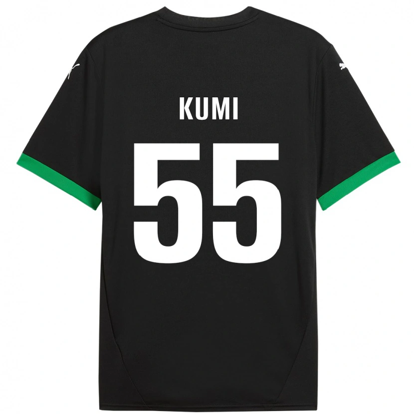 Danxen Niño Camiseta Justin Kumi #55 Negro Verde Oscuro 1ª Equipación 2024/25 La Camisa México