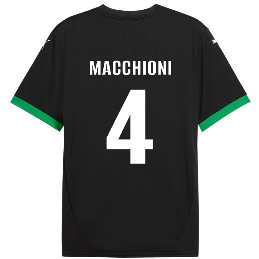 Danxen Niño Camiseta Tommaso Macchioni #4 Negro Verde Oscuro 1ª Equipación 2024/25 La Camisa México