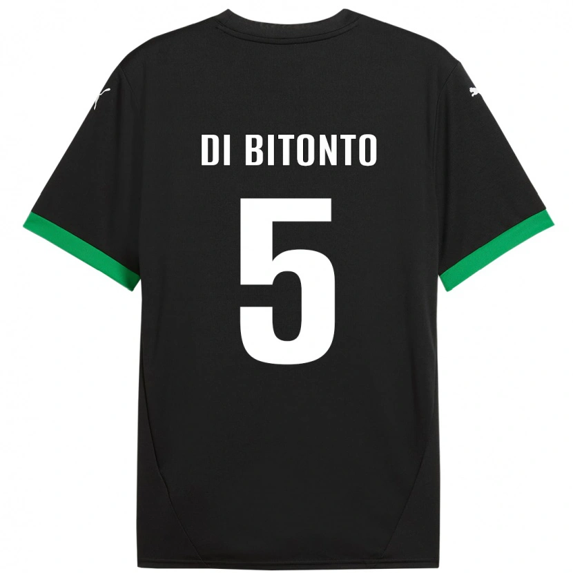 Danxen Niño Camiseta Alessandro Di Bitonto #5 Negro Verde Oscuro 1ª Equipación 2024/25 La Camisa México