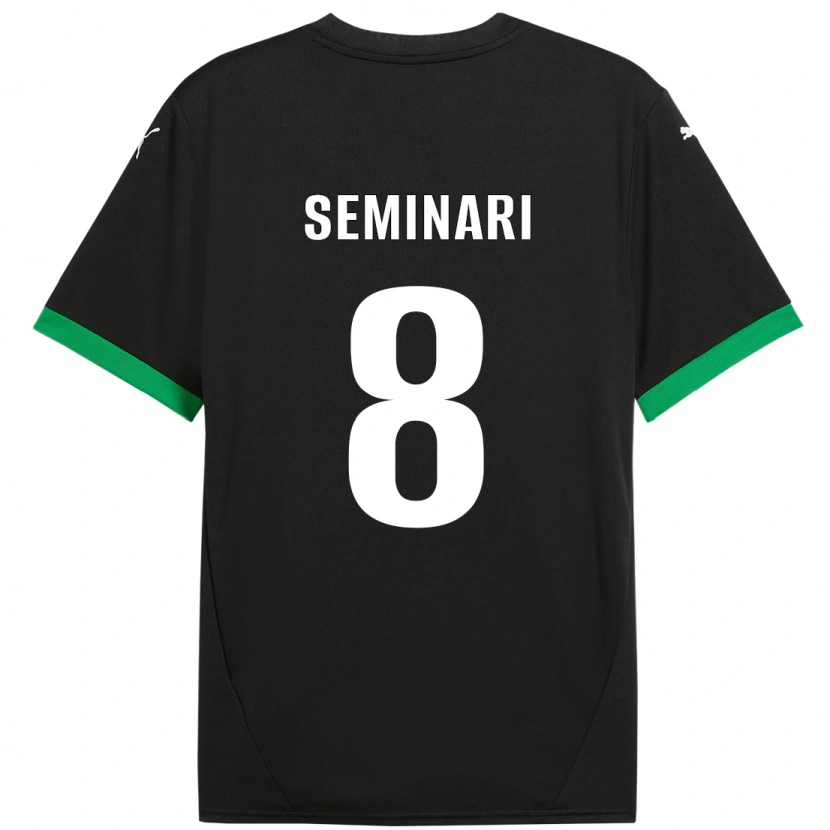 Danxen Niño Camiseta Giacomo Seminari #8 Negro Verde Oscuro 1ª Equipación 2024/25 La Camisa México