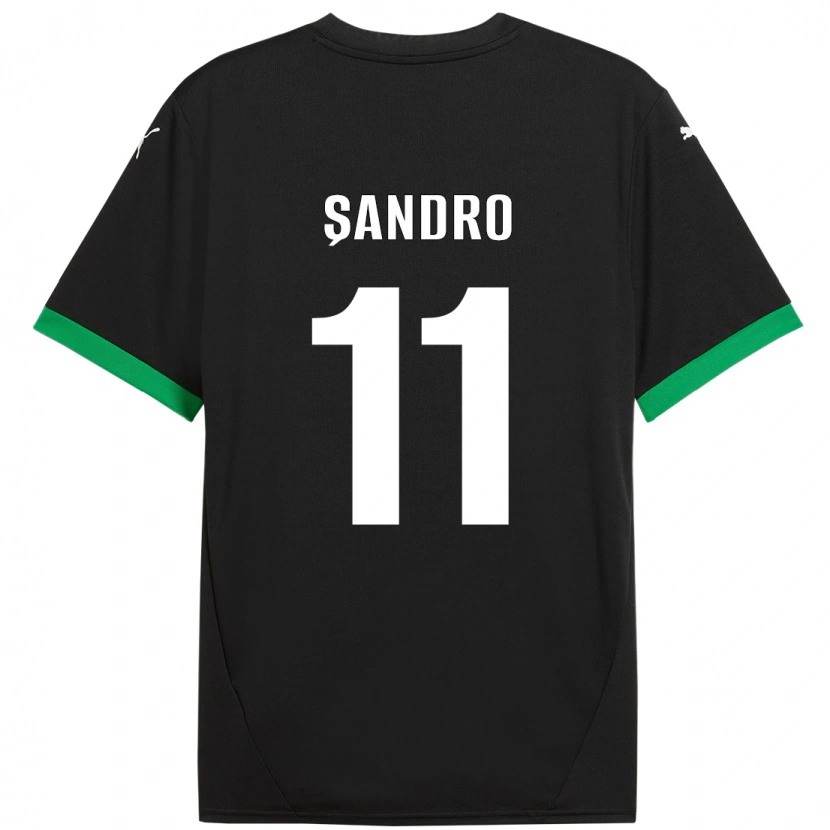 Danxen Niño Camiseta Denis Șandro #11 Negro Verde Oscuro 1ª Equipación 2024/25 La Camisa México