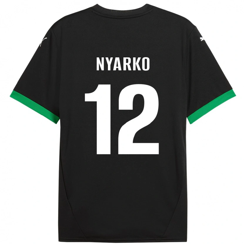 Danxen Niño Camiseta Lorenzo Nyarko #12 Negro Verde Oscuro 1ª Equipación 2024/25 La Camisa México