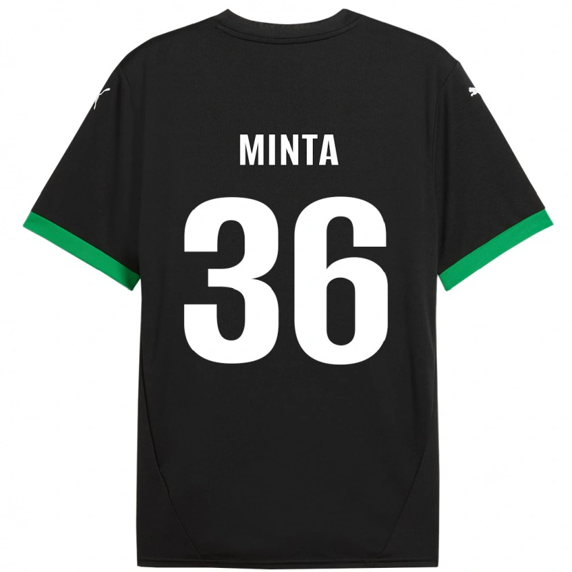 Danxen Niño Camiseta Amoako Minta #36 Negro Verde Oscuro 1ª Equipación 2024/25 La Camisa México