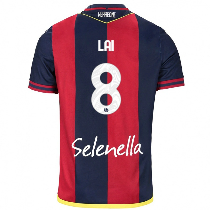 Danxen Niño Camiseta Luca Lai #8 Rojo Azul Real 1ª Equipación 2024/25 La Camisa México