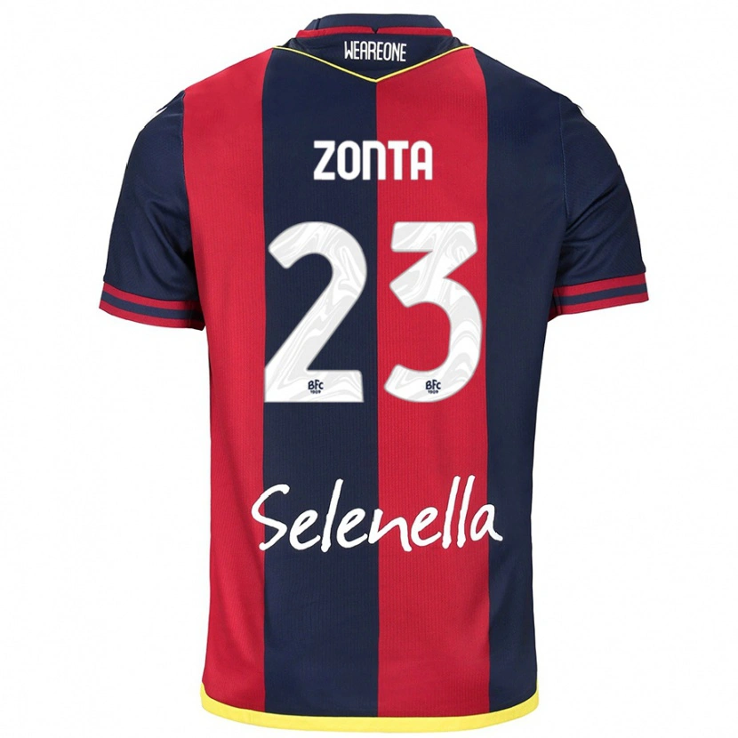Danxen Niño Camiseta Alessandro Zonta #23 Rojo Azul Real 1ª Equipación 2024/25 La Camisa México