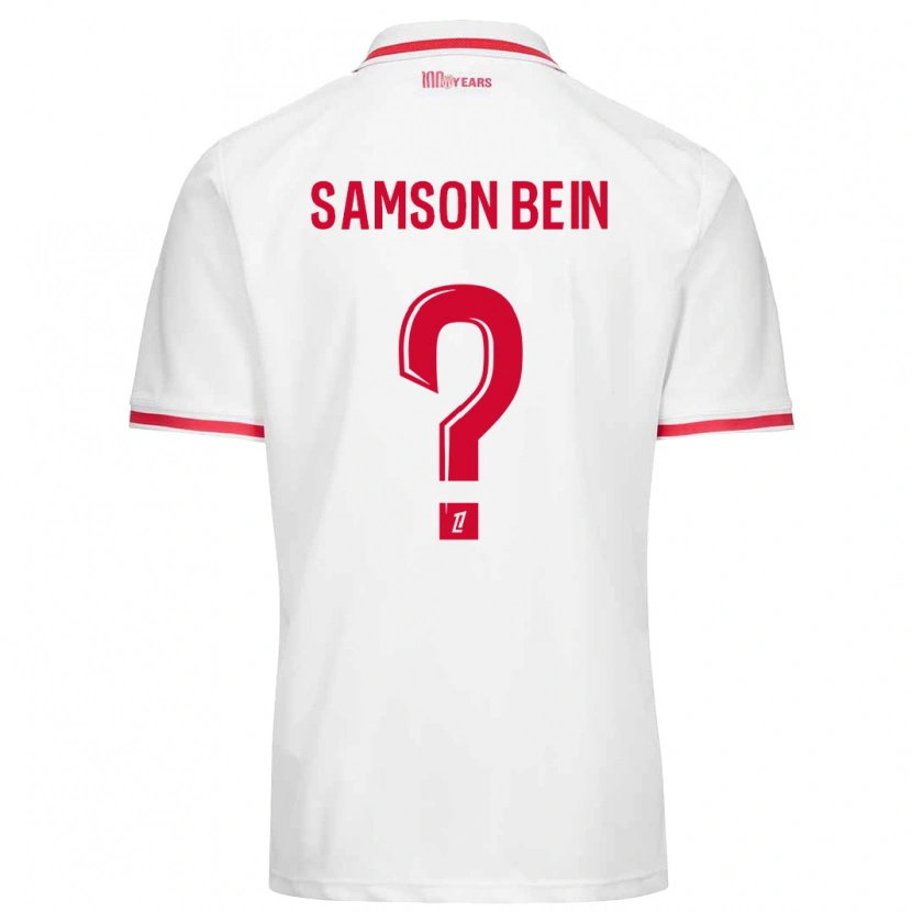 Danxen Niño Camiseta Sirak Samson Bein #0 Blanco Rojo 1ª Equipación 2024/25 La Camisa México