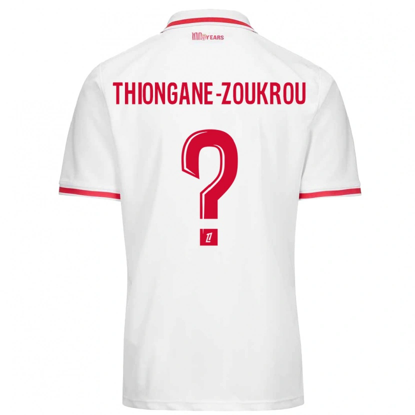 Danxen Niño Camiseta Ackah-Tidiane Thiongane-Zoukrou #0 Blanco Rojo 1ª Equipación 2024/25 La Camisa México