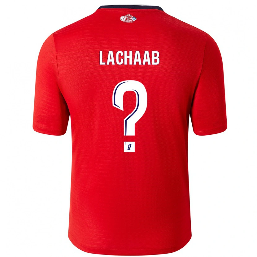 Danxen Niño Camiseta Younes Lachaab #0 Rojo Blanco 1ª Equipación 2024/25 La Camisa México