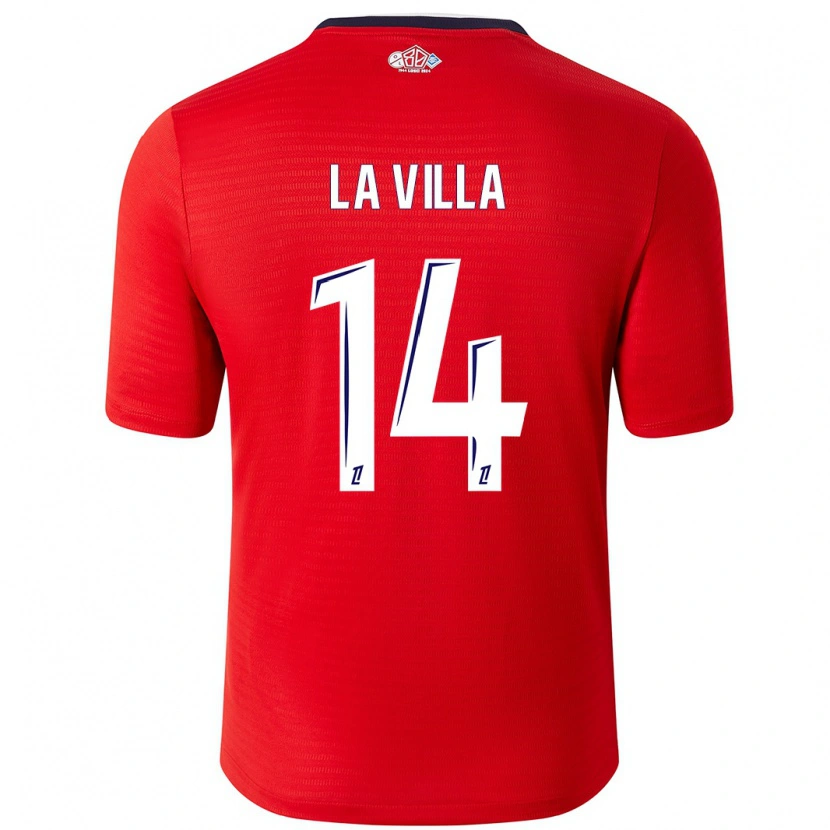 Danxen Niño Camiseta Caroline La Villa #14 Rojo Blanco 1ª Equipación 2024/25 La Camisa México