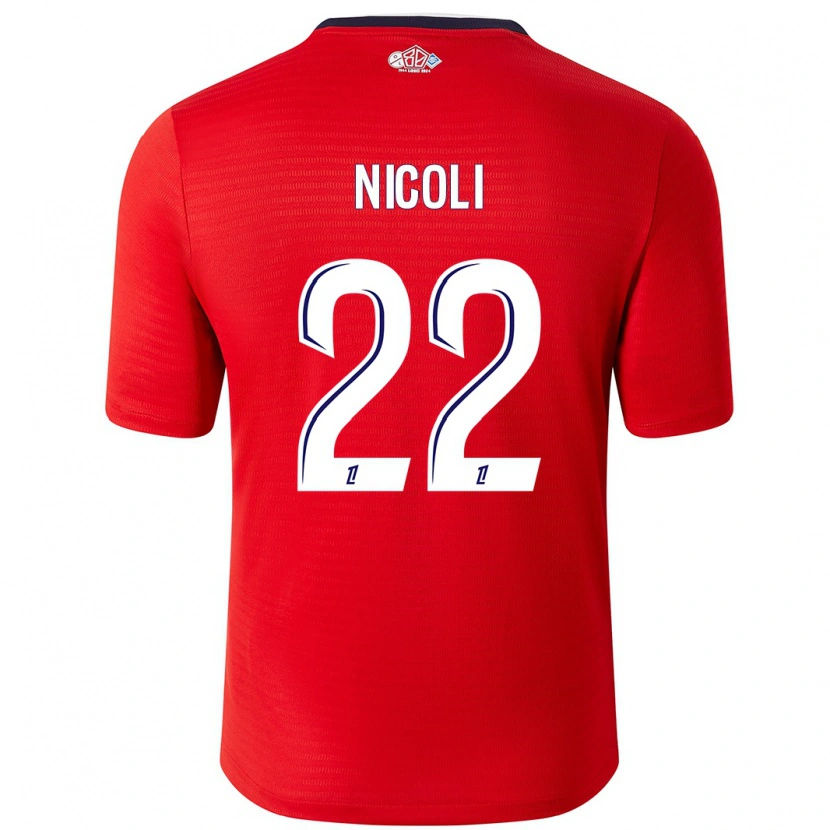 Danxen Niño Camiseta Morgane Nicoli #22 Rojo Blanco 1ª Equipación 2024/25 La Camisa México
