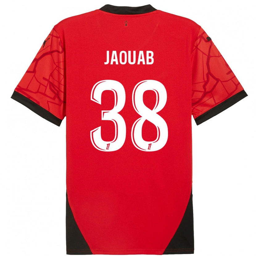 Danxen Niño Camiseta Mohamed Jaouab #38 Rojo Negro 1ª Equipación 2024/25 La Camisa México