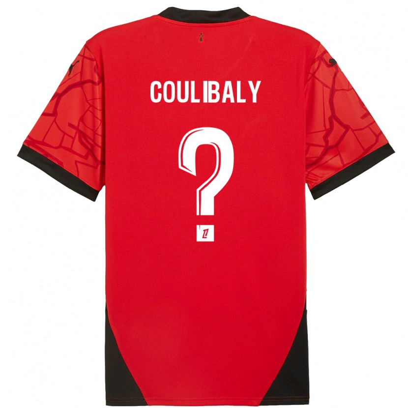 Danxen Niño Camiseta Joël Coulibaly #0 Rojo Negro 1ª Equipación 2024/25 La Camisa México