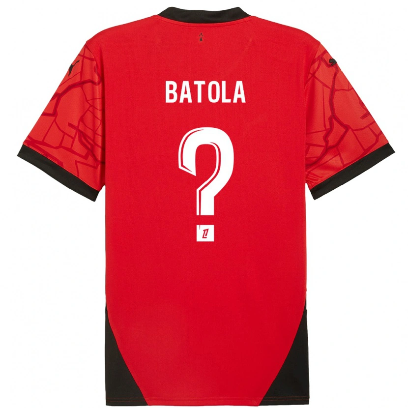 Danxen Niño Camiseta Yann Batola #0 Rojo Negro 1ª Equipación 2024/25 La Camisa México