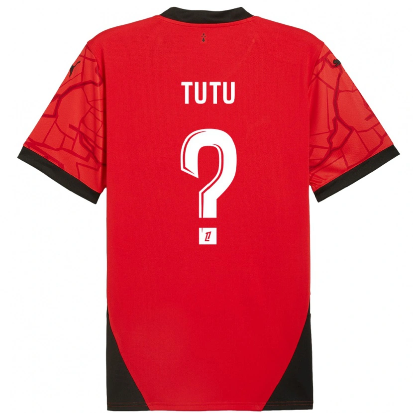 Danxen Niño Camiseta Gabriel Tutu #0 Rojo Negro 1ª Equipación 2024/25 La Camisa México