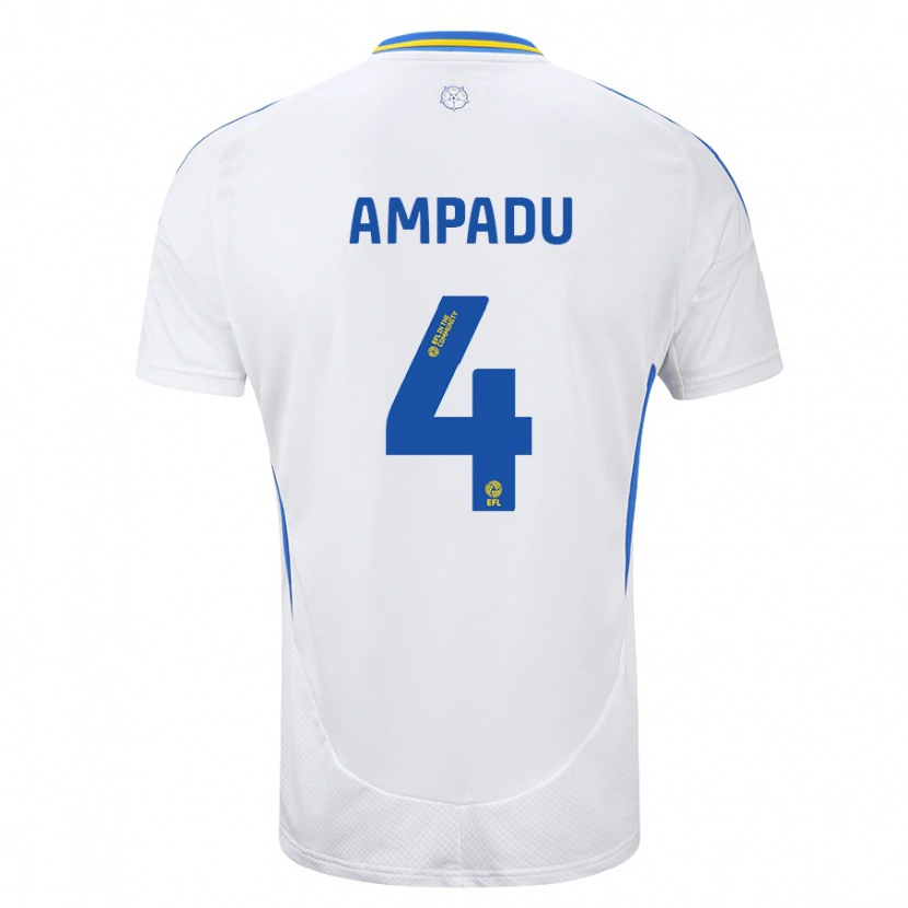 Danxen Niño Camiseta Ethan Ampadu #4 Blanco Azul 1ª Equipación 2024/25 La Camisa México