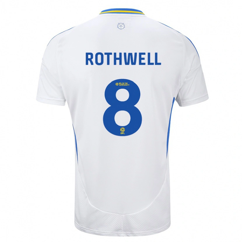 Danxen Niño Camiseta Joe Rothwell #8 Blanco Azul 1ª Equipación 2024/25 La Camisa México