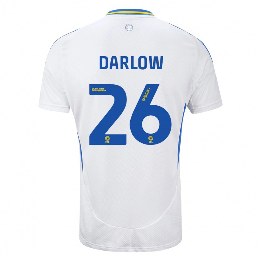 Danxen Niño Camiseta Karl Darlow #26 Blanco Azul 1ª Equipación 2024/25 La Camisa México