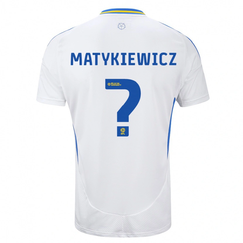 Danxen Niño Camiseta Luke Matykiewicz #0 Blanco Azul 1ª Equipación 2024/25 La Camisa México