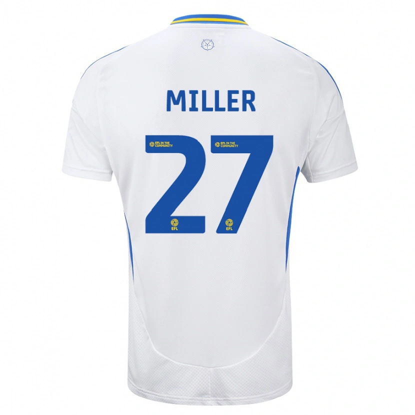 Danxen Niño Camiseta Amari Miller #27 Blanco Azul 1ª Equipación 2024/25 La Camisa México