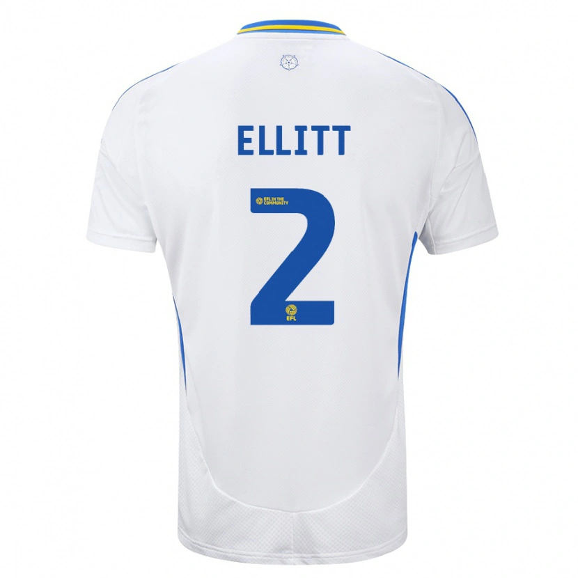 Danxen Niño Camiseta Izzy Ellitt #2 Blanco Azul 1ª Equipación 2024/25 La Camisa México