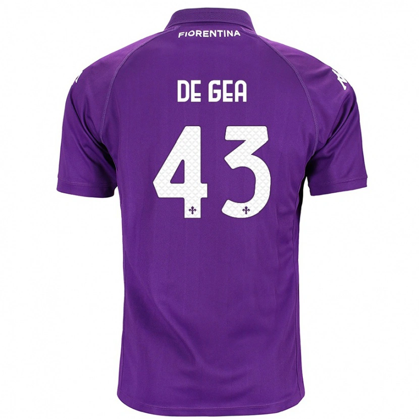 Danxen Niño Camiseta David De Gea #43 Morado 1ª Equipación 2024/25 La Camisa México
