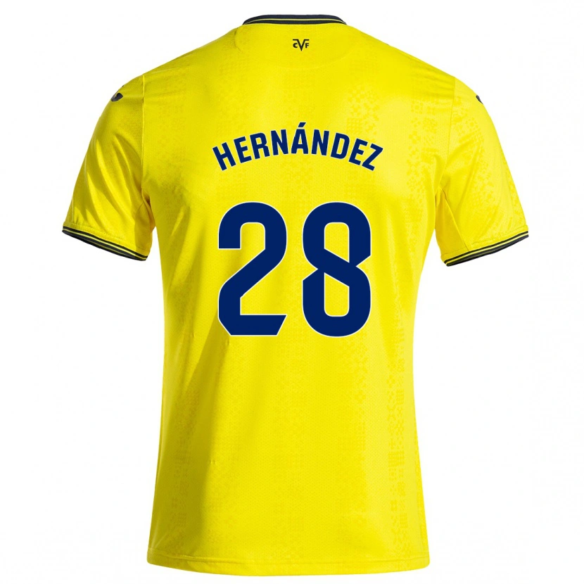 Danxen Niño Camiseta Gerard Hernández #28 Amarillo Negro 1ª Equipación 2024/25 La Camisa México