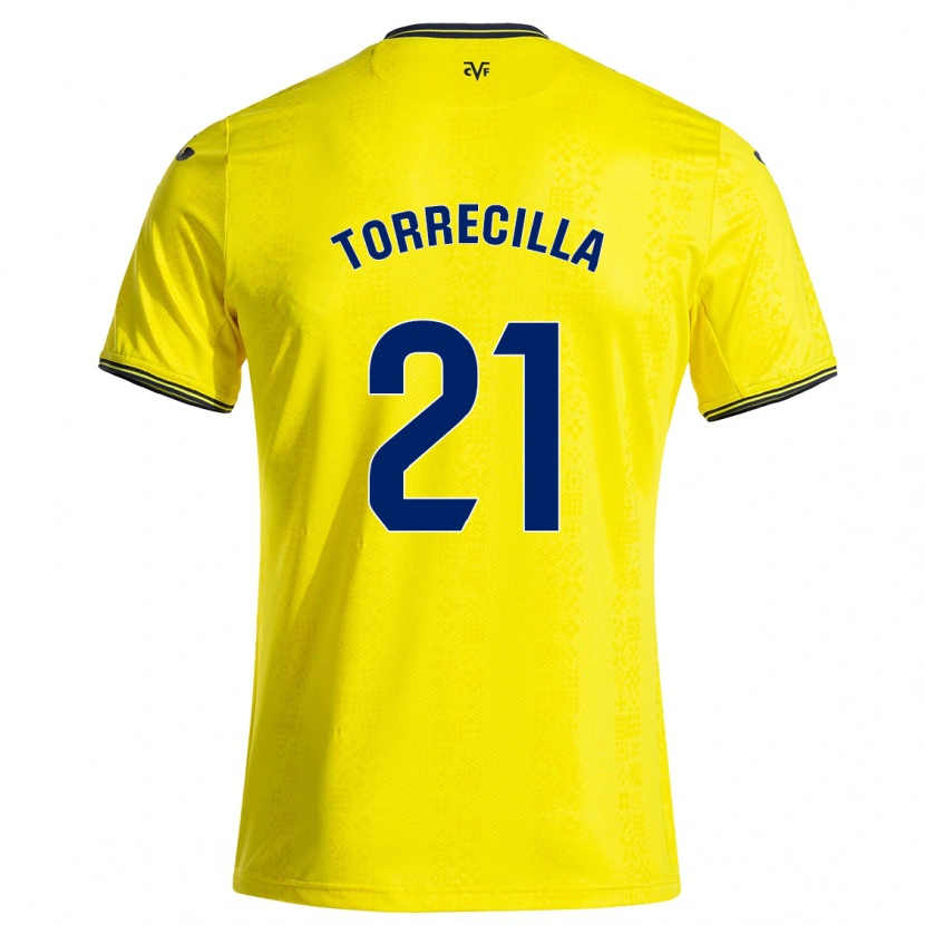 Danxen Niño Camiseta Virginia Torrecilla #21 Amarillo Negro 1ª Equipación 2024/25 La Camisa México