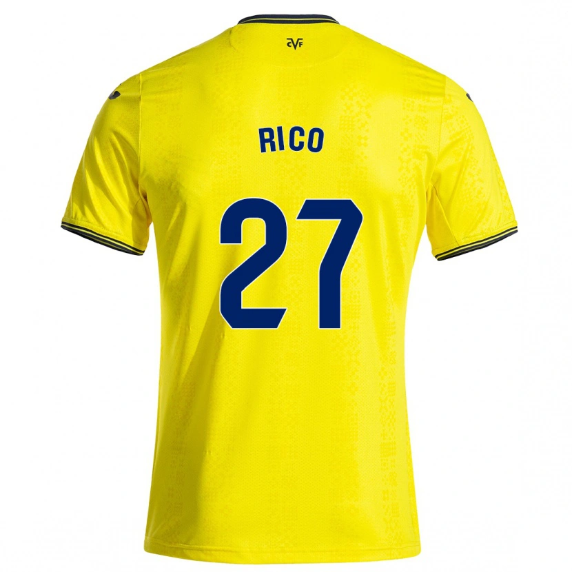Danxen Niño Camiseta Vera Rico #27 Amarillo Negro 1ª Equipación 2024/25 La Camisa México