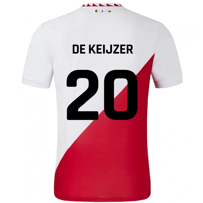 Danxen Niño Camiseta Lotje De Keijzer #20 Blanco Rojo 1ª Equipación 2024/25 La Camisa México