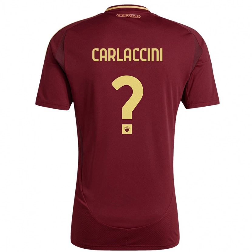 Danxen Niño Camiseta Samuele Carlaccini #0 Rojo Marrón Dorado 1ª Equipación 2024/25 La Camisa México