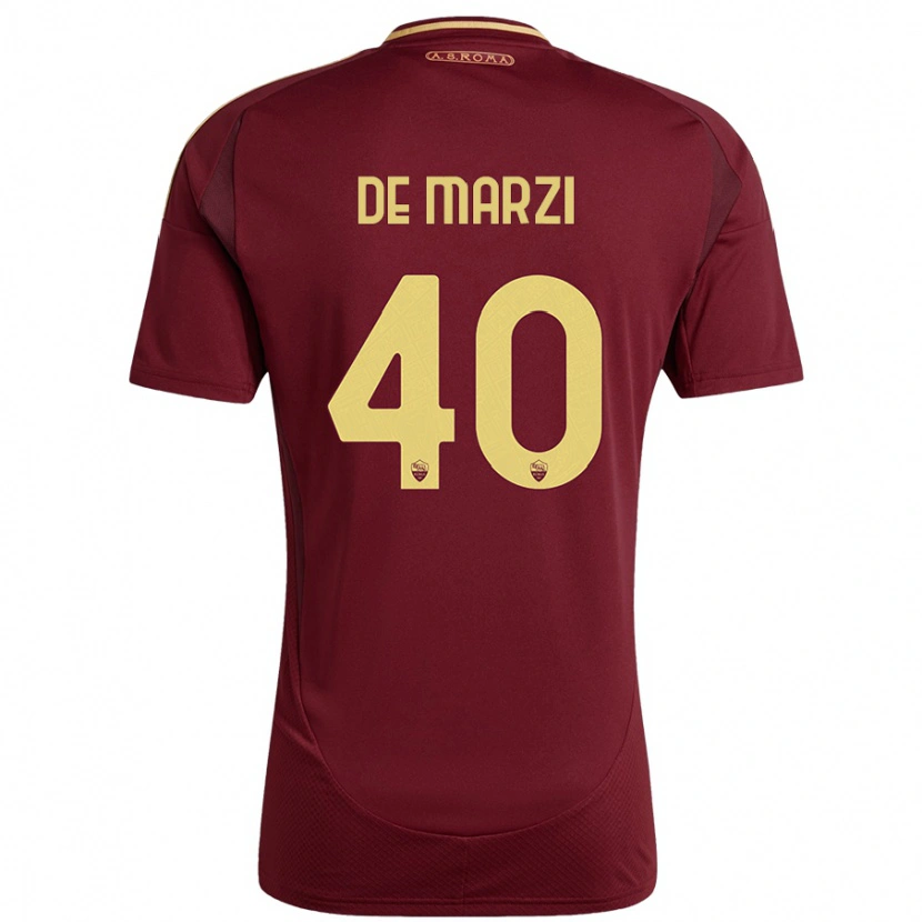 Danxen Niño Camiseta Giorgio De Marzi #40 Rojo Marrón Dorado 1ª Equipación 2024/25 La Camisa México