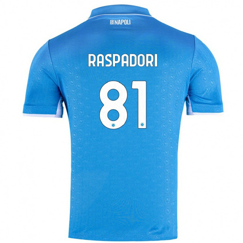 Danxen Niño Camiseta Giacomo Raspadori #81 Azul Cielo 1ª Equipación 2024/25 La Camisa México