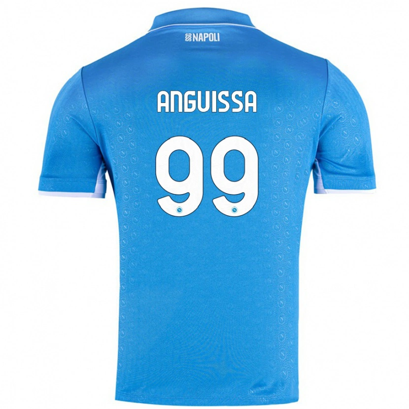 Danxen Niño Camiseta Frank Anguissa #99 Azul Cielo 1ª Equipación 2024/25 La Camisa México