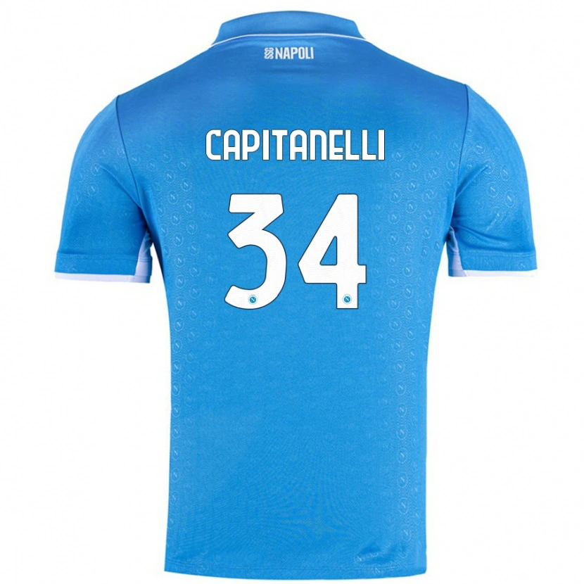 Danxen Niño Camiseta Ilaria Capitanelli #34 Azul Cielo 1ª Equipación 2024/25 La Camisa México