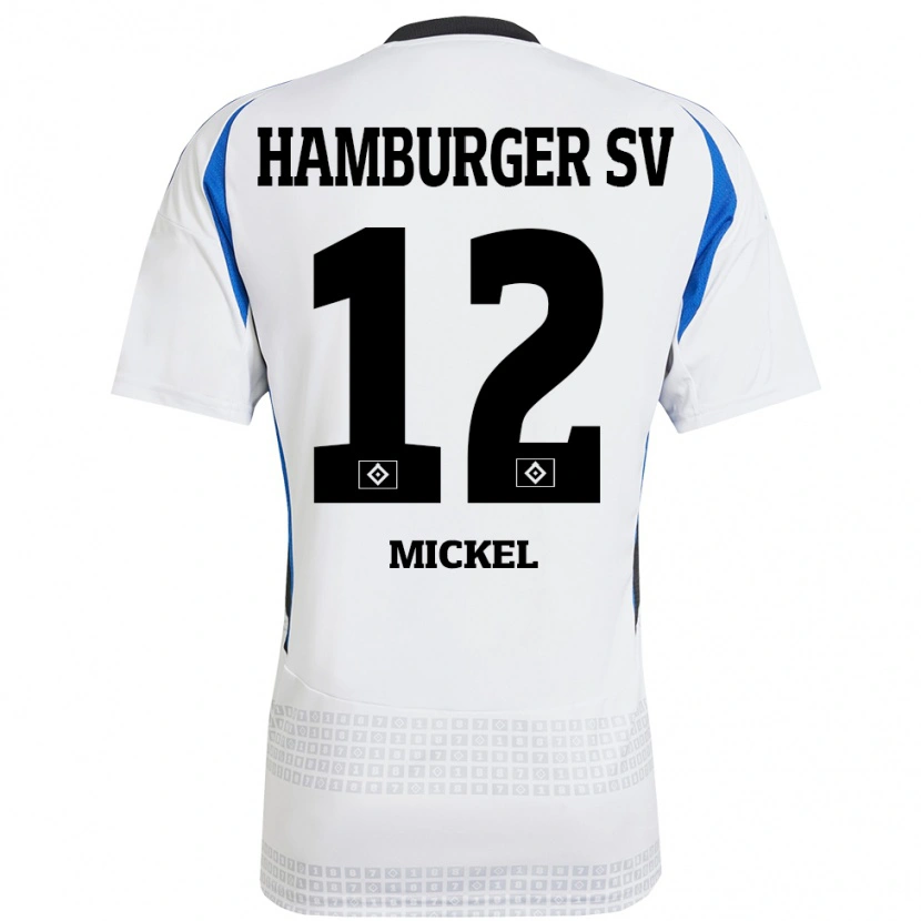 Danxen Niño Camiseta Tom Mickel #12 Blanco Azul 1ª Equipación 2024/25 La Camisa México