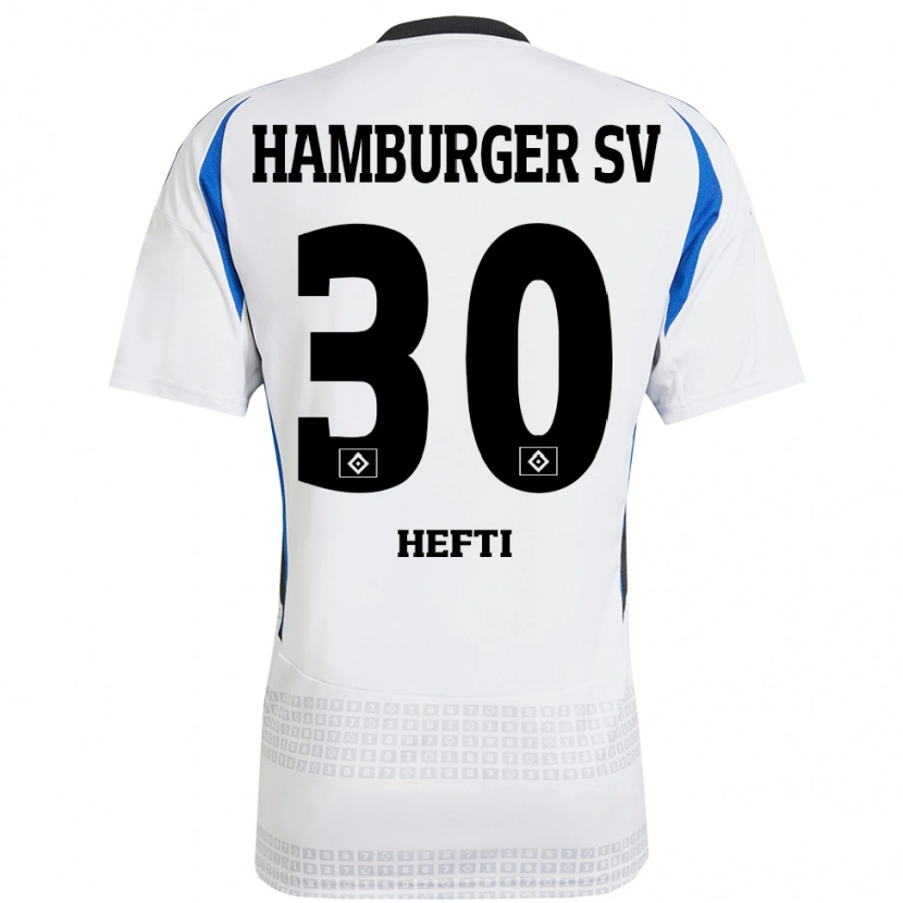 Danxen Niño Camiseta Silvan Hefti #30 Blanco Azul 1ª Equipación 2024/25 La Camisa México