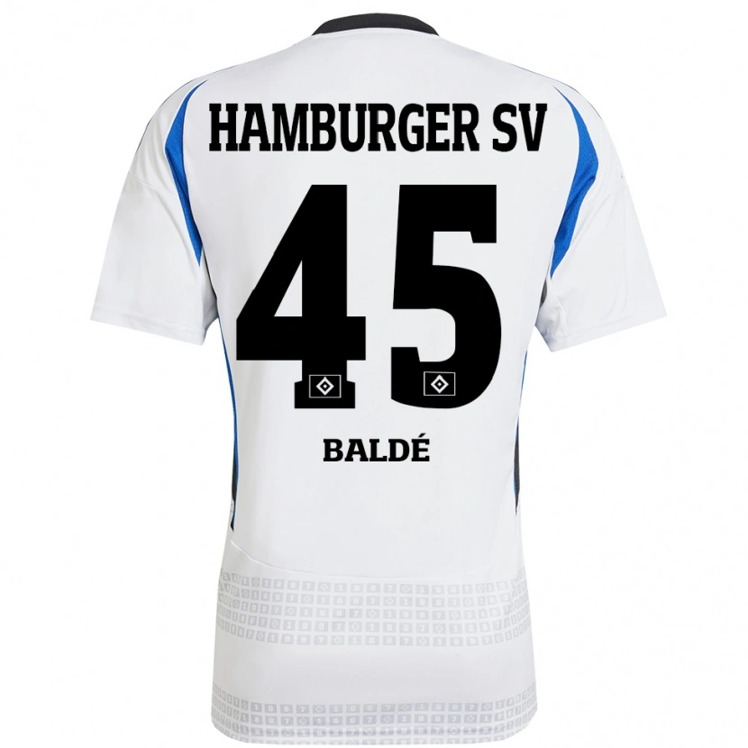 Danxen Niño Camiseta Fabio Baldé #45 Blanco Azul 1ª Equipación 2024/25 La Camisa México