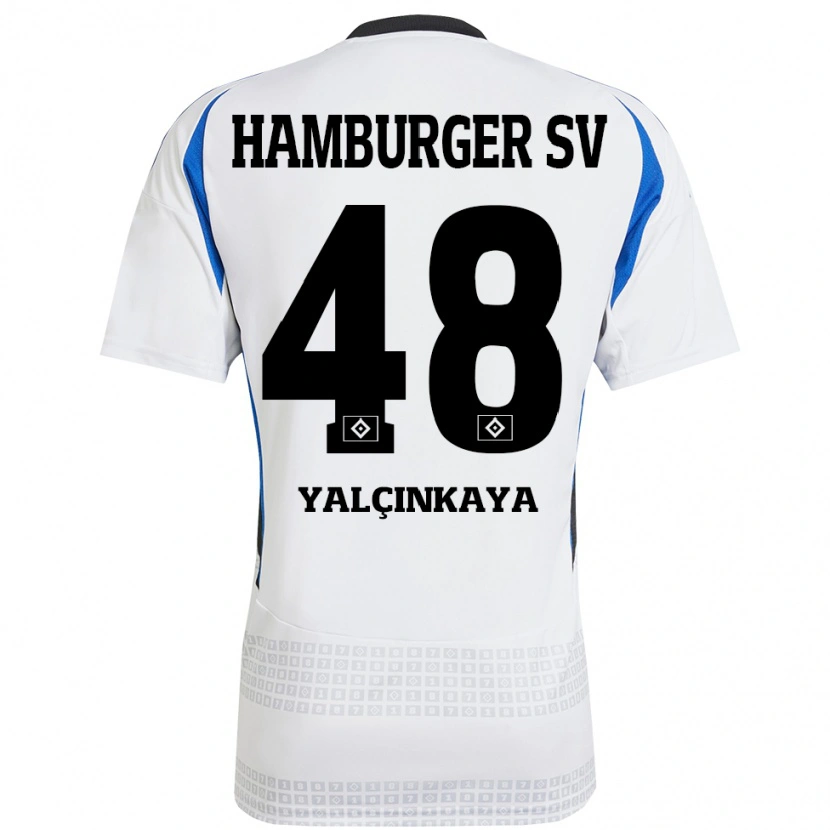 Danxen Niño Camiseta Bilal Yalcinkaya #48 Blanco Azul 1ª Equipación 2024/25 La Camisa México
