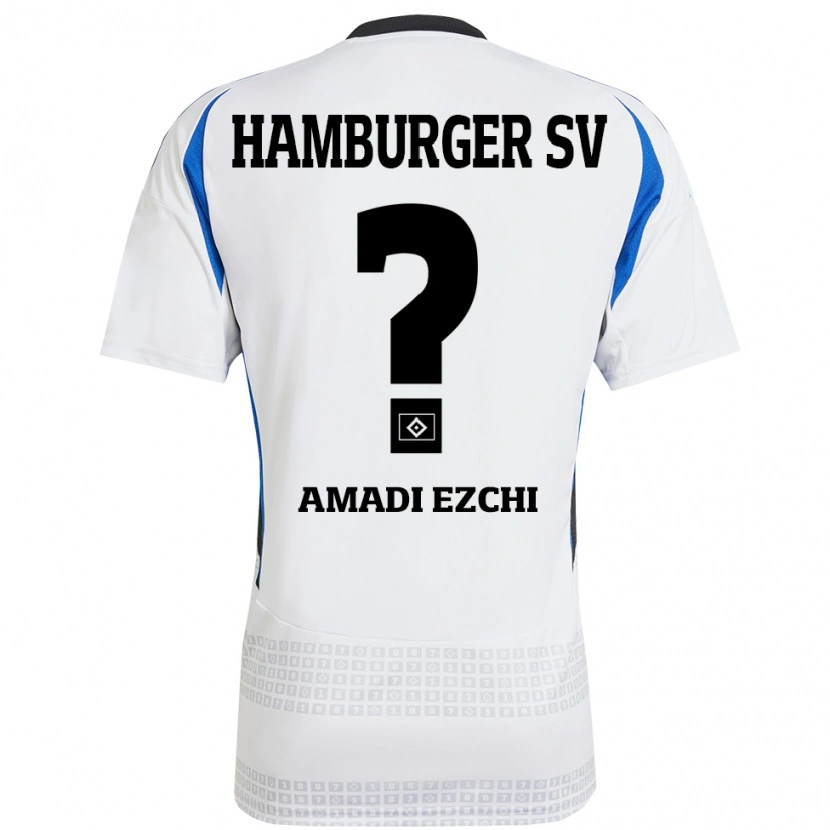 Danxen Niño Camiseta Emmanuel Amadi Ezchi #0 Blanco Azul 1ª Equipación 2024/25 La Camisa México