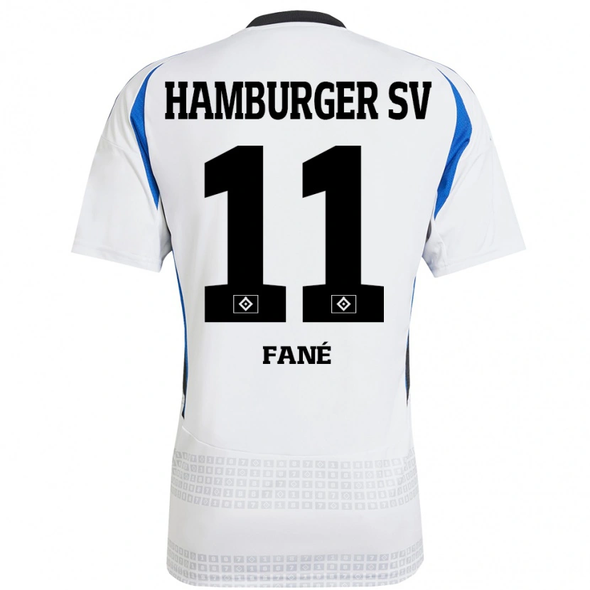 Danxen Niño Camiseta Sidi Fané #11 Blanco Azul 1ª Equipación 2024/25 La Camisa México