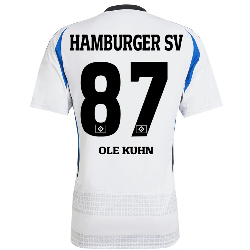 Danxen Niño Camiseta Niklas Ole Kühn #87 Blanco Azul 1ª Equipación 2024/25 La Camisa México