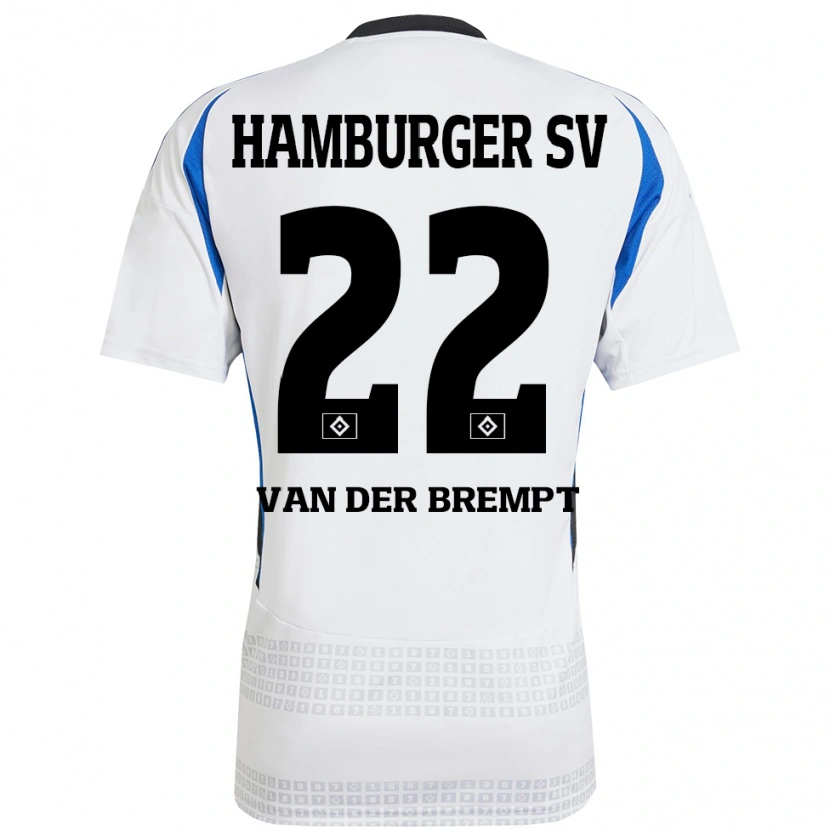 Danxen Niño Camiseta Ignace Van Der Brempt #22 Blanco Azul 1ª Equipación 2024/25 La Camisa México