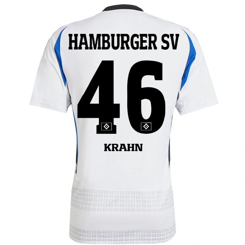 Danxen Niño Camiseta Elijah Krahn #46 Blanco Azul 1ª Equipación 2024/25 La Camisa México