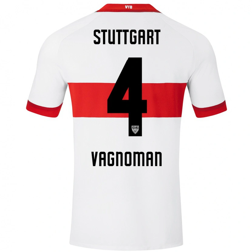 Danxen Niño Camiseta Josha Vagnoman #4 Blanco Rojo 1ª Equipación 2024/25 La Camisa México