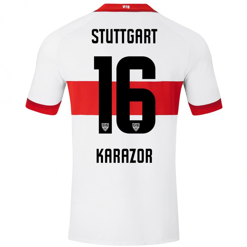Danxen Niño Camiseta Atakan Karazor #16 Blanco Rojo 1ª Equipación 2024/25 La Camisa México