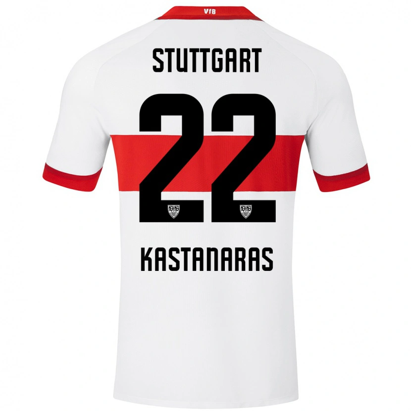 Danxen Niño Camiseta Thomas Kastanaras #22 Blanco Rojo 1ª Equipación 2024/25 La Camisa México