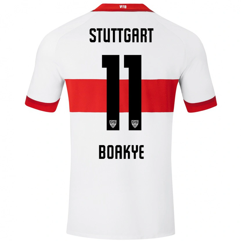 Danxen Niño Camiseta Benjamin Boakye #11 Blanco Rojo 1ª Equipación 2024/25 La Camisa México
