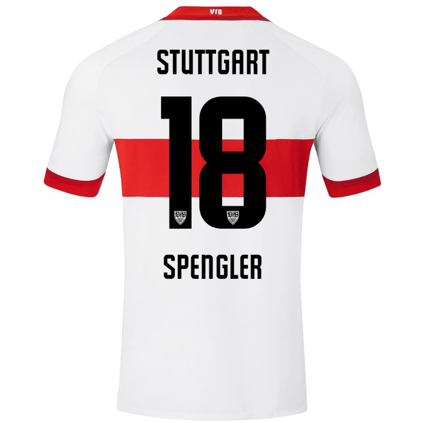Danxen Niño Camiseta Jana Spengler #18 Blanco Rojo 1ª Equipación 2024/25 La Camisa México