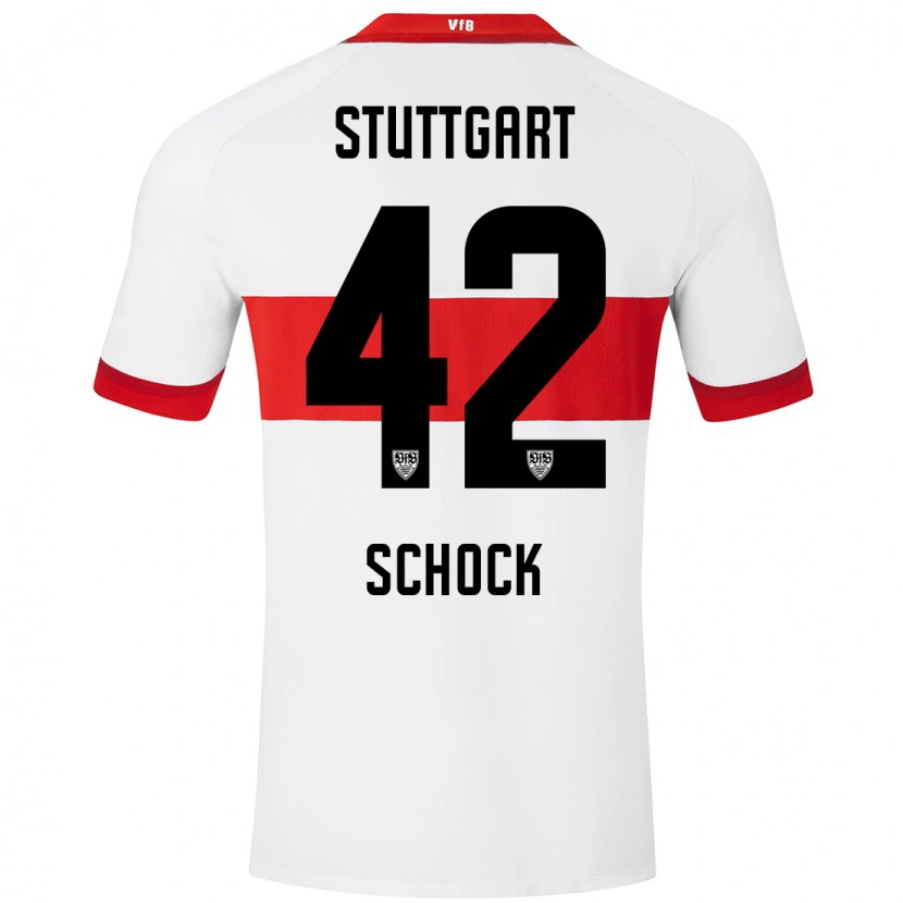 Danxen Niño Camiseta Florian Schock #42 Blanco Rojo 1ª Equipación 2024/25 La Camisa México