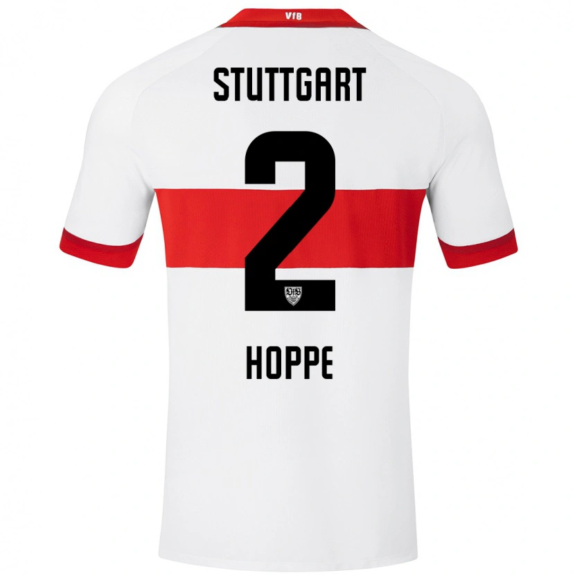 Danxen Niño Camiseta Mattis Hoppe #2 Blanco Rojo 1ª Equipación 2024/25 La Camisa México